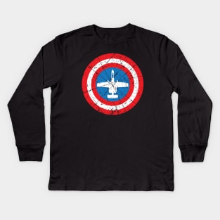 A-10 Warthog Shield Kids Long Sleeve T-Shirt